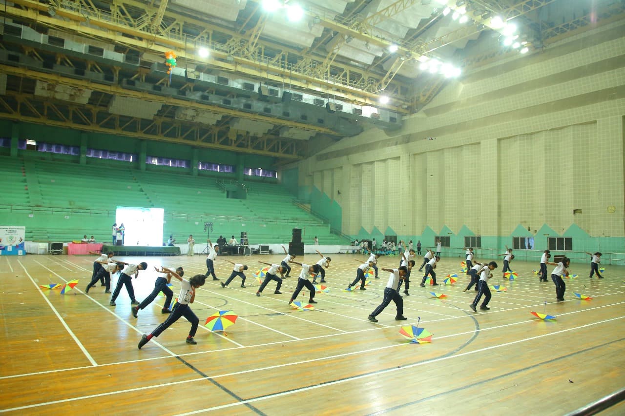 Umbrella dance performance